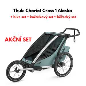 Thule Chariot Cross 1 Alaska + bike set + kočárkový set + běžecký set