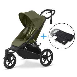 Cybex Avi Spin Moss Green Gold + fusak a rukávník JOMK Northern Black