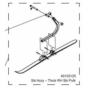 Ski Assembly-RH Ski Pulk Thule 40103125